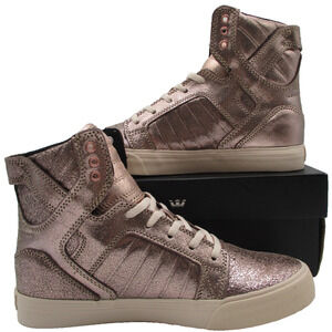Supra Skytop Muska 001 Shoes Kids Size 5 Rose Gold High Top Skate 58003-675-M